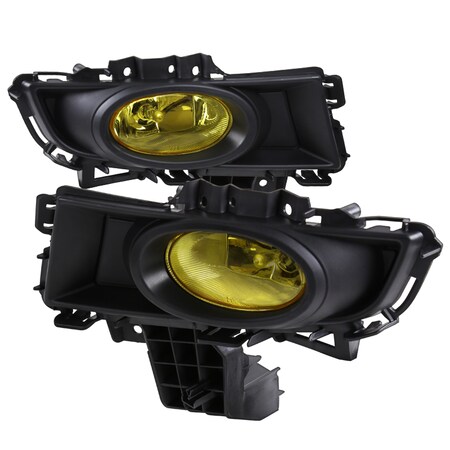 Spec-D Tuning 07-08 Mazda 3 Fog Lights Amber With Universal Wiring Kit LF-MZ3074AMOEM-HZ